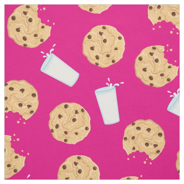 Tecido Cookies Chip de Chocolate e Crianças Cute de Leite (Modelo)
