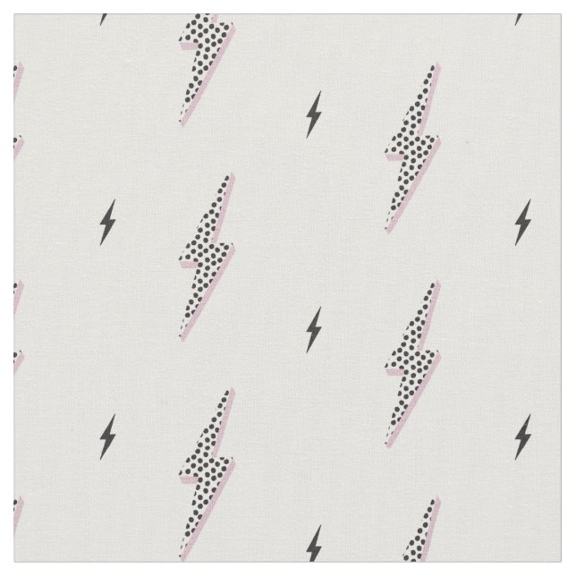 Tecido Cool modern bolt power sign white neutral  (Detalhe)