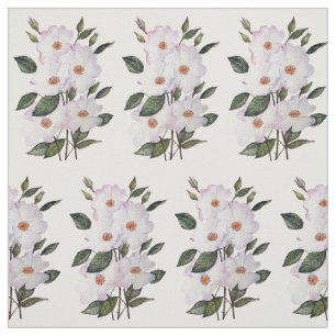 Tecido Cor d'água das rosas brancas cor-de-rosa Ballerin