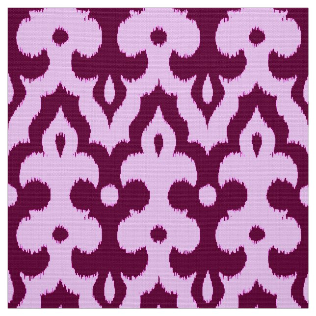 Tecido Cor damasco, ameixa e orquídea de Ikat marroquino (Modelo)