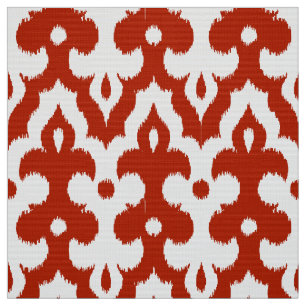 Tecido Cor damasco de Ikat do marroquino, vermelho escuro