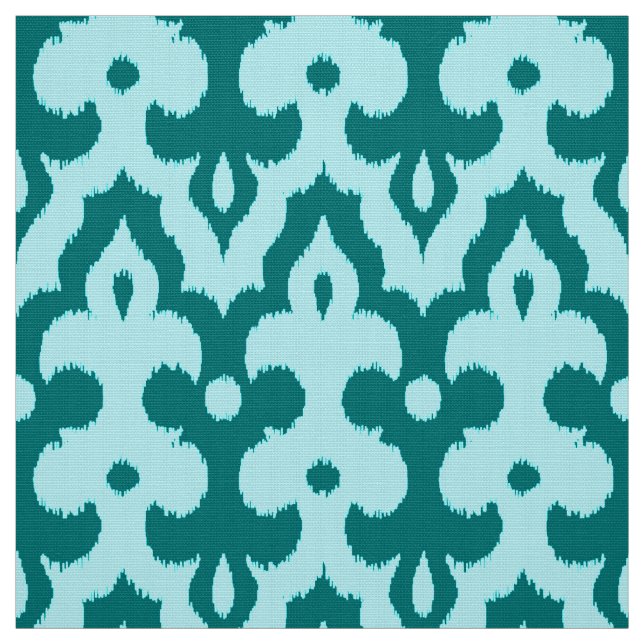 Tecido Cor damasco de Ikat, Turquesa e Aqua marroquinos (Modelo)