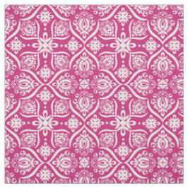 Tecido Cor damasco elegante | cor-de-rosa e branco