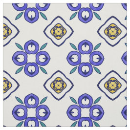 Tecido Cor damasco Floral Amarela, Verde e Azul