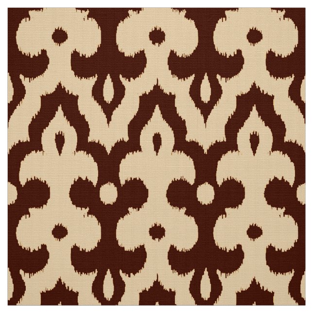 Tecido Cor damasco Ikat marroquina, Brown e Tan (Modelo)