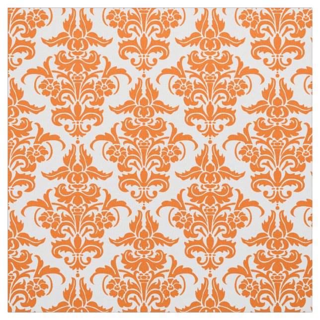 Tecido Cor damasco - laranja no branco (Modelo)
