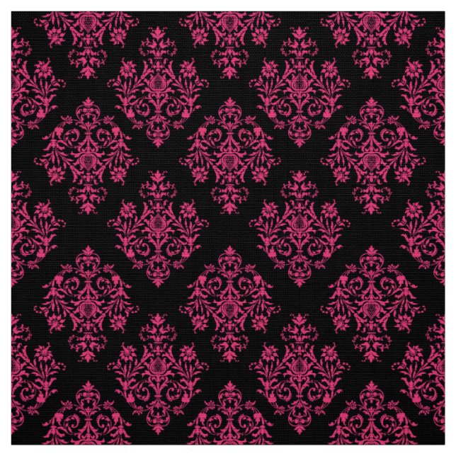 tecido Cor damasco preto Barroco ornamentado (Modelo)