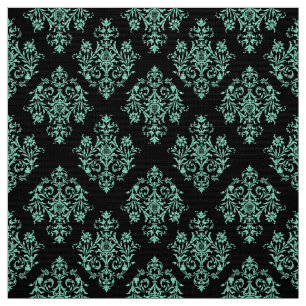 tecido Cor damasco preto Barroco ornamentado