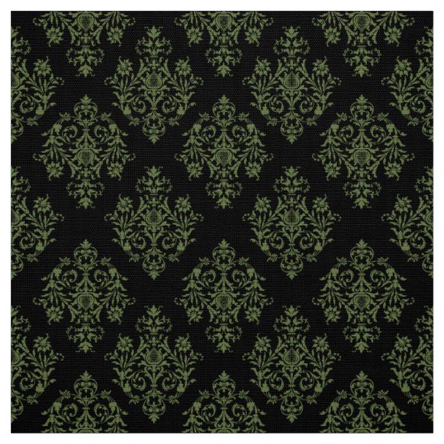 tecido Cor damasco preto Barroco ornamentado (Modelo)
