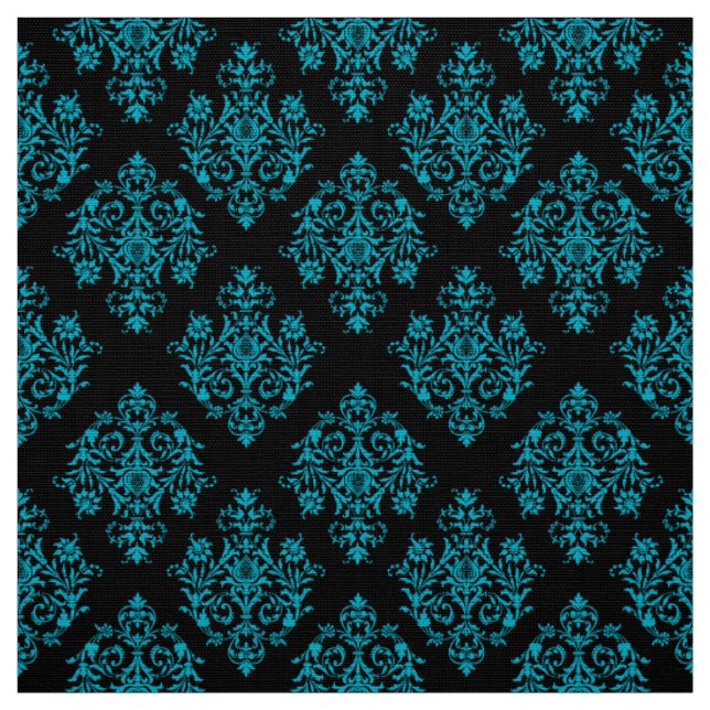 tecido Cor damasco preto Barroco ornamentado (Modelo)