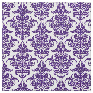 Tecido Cor damasco - profundamente - roxo no branco