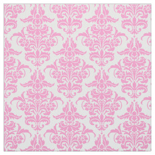 Tecido Cor damasco - rosa no branco