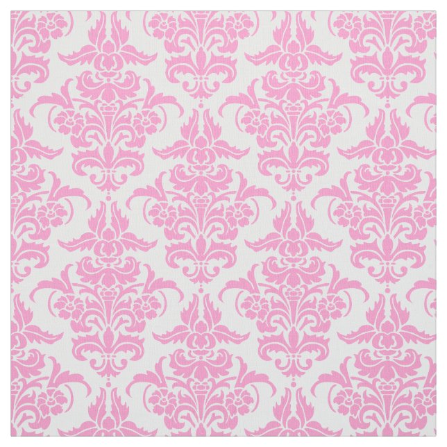 Tecido Cor damasco - rosa no branco (Modelo)