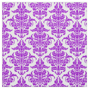 Tecido Cor damasco - roxo no branco