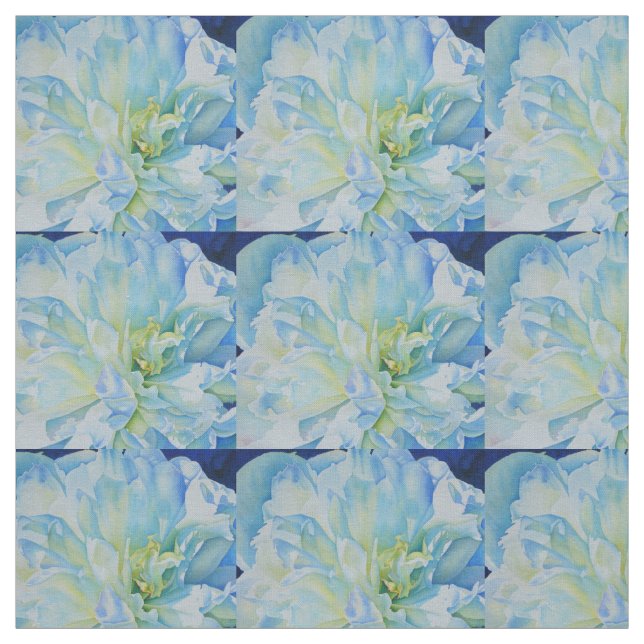 Tecido Cor de água floral azul Elegante (Modelo)