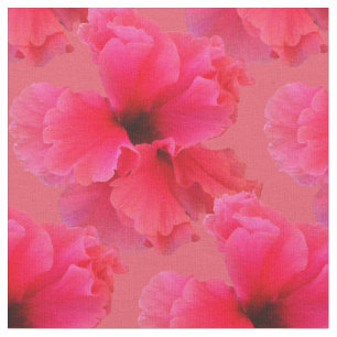 Tecido cor-de-rosa do impressão floral do hibiscu
