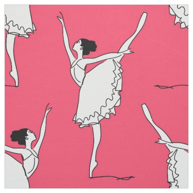 Tecido Cor de rosa do padrão do balé | Dança (Modelo)
