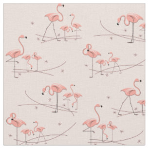Tecido cor-de-rosa dos flamingos multi