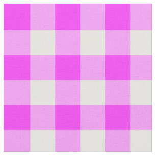 Tecido cor-de-rosa e branco corajoso da xadrez do
