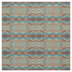 Tecido Cor-de-rosa Laranja Azul Aztec Padrão Mosaico