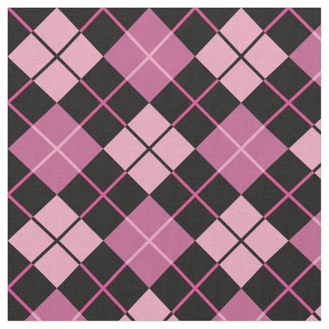 Tecido cor-de-rosa & preto de Argyle (Detalhe)