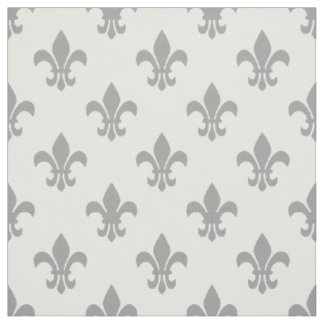 Tecido Cor DIY BG, Cinza Dk Fleur De Lis Sz6 Branco