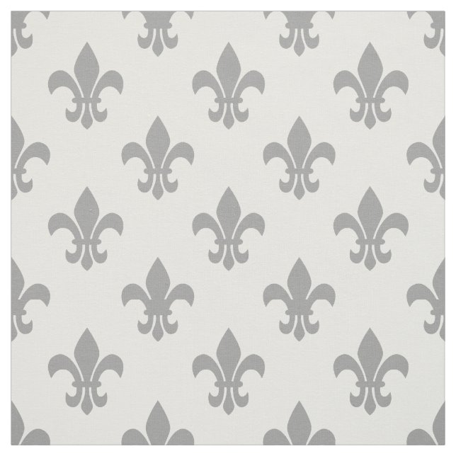 Tecido Cor DIY BG, Cinza Dk Fleur De Lis Sz6 Branco (Modelo)