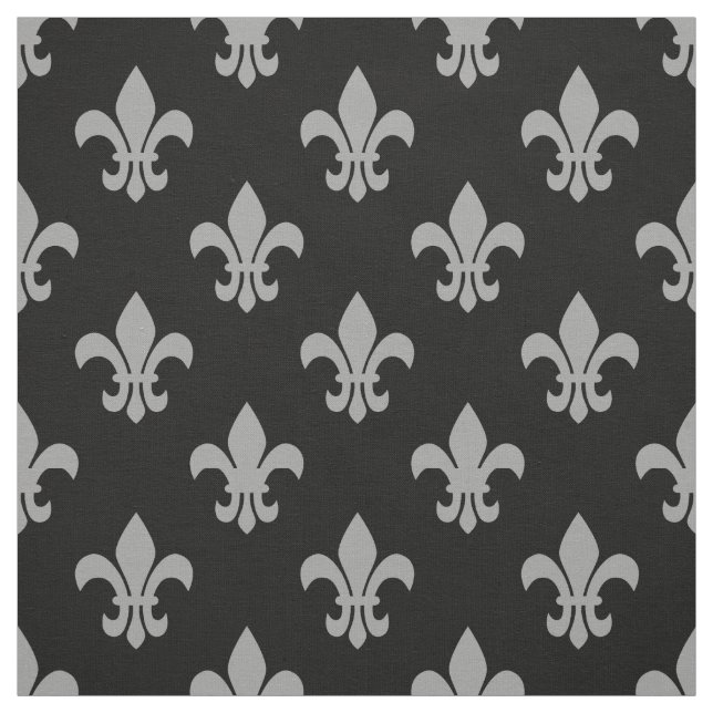 Tecido Cor DIY BG, Cinza Dk Fleur De Lis Sz6 Preto (Modelo)