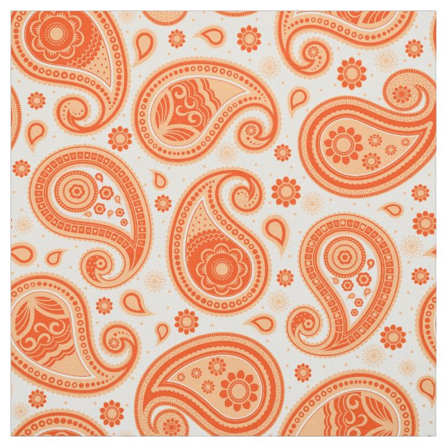 Tecido Cor laranja do padrão de Paisley (Modelo)