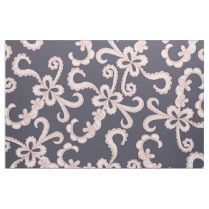 Tecido Cora o laço floral branco cor-de-rosa em azuis