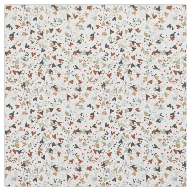 Tecido Coração Confetti Tosse em Siena Burnt Mint e Doura (Modelo)