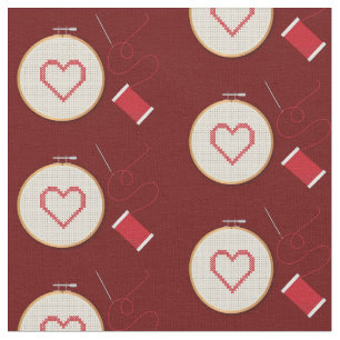 Tecido Coração de costura entre pontas