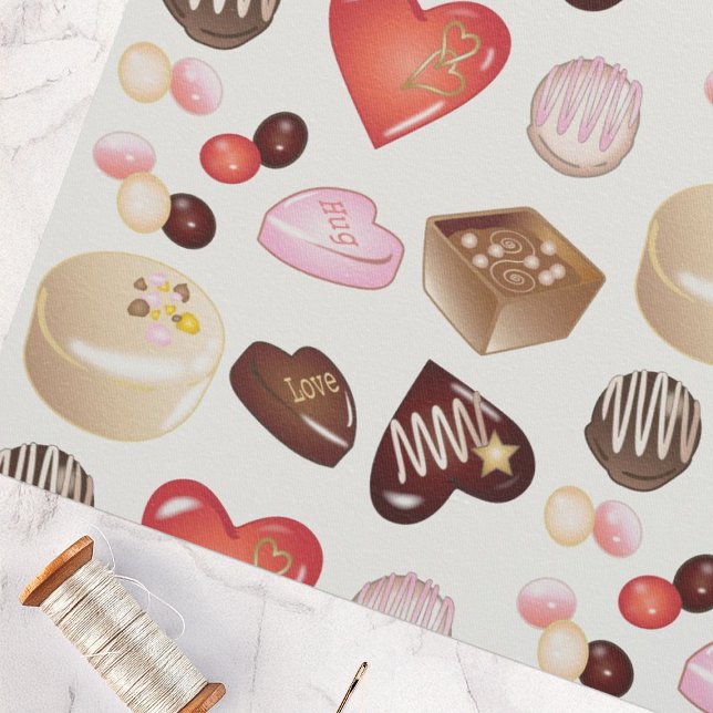 Tecido Coração Docente Moderno de Chocolate Personalizado (Criador carregado)