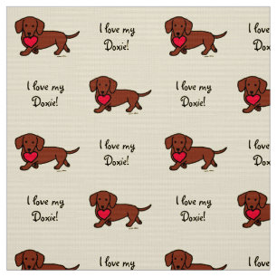 Tecido Coração liso vermelho do Dachshund