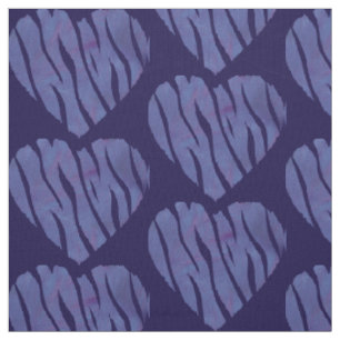 Tecido Coração Roxo Estampa de Animal Zebra