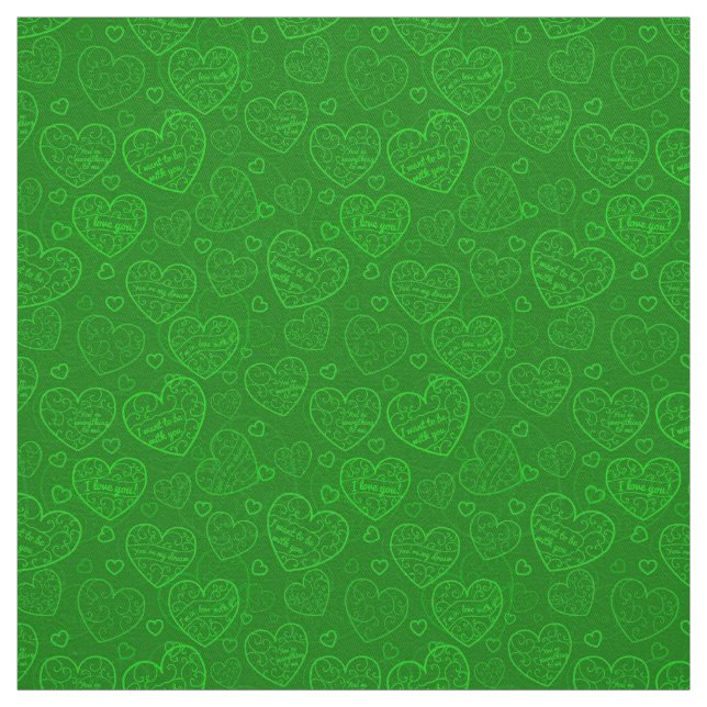Tecido Coração Verde de Amor Moderno e Elegante (Modelo)