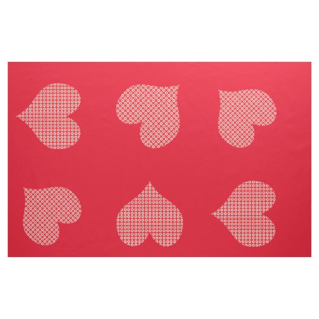 Tecido Coração Vermelho Brilhante e Coração Padrão (Fat Quarter)