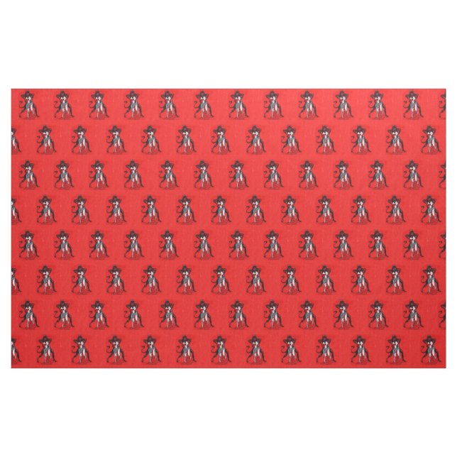 Tecido Coração Vermelho Krampus Cortando Coração (Jarda)