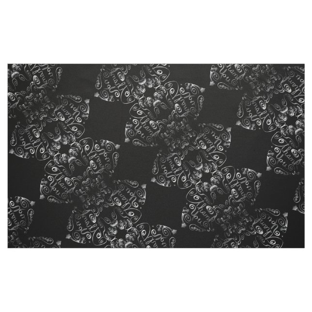 Tecido Corações a Motor Steampunk "Obrigado" (Fat Quarter)