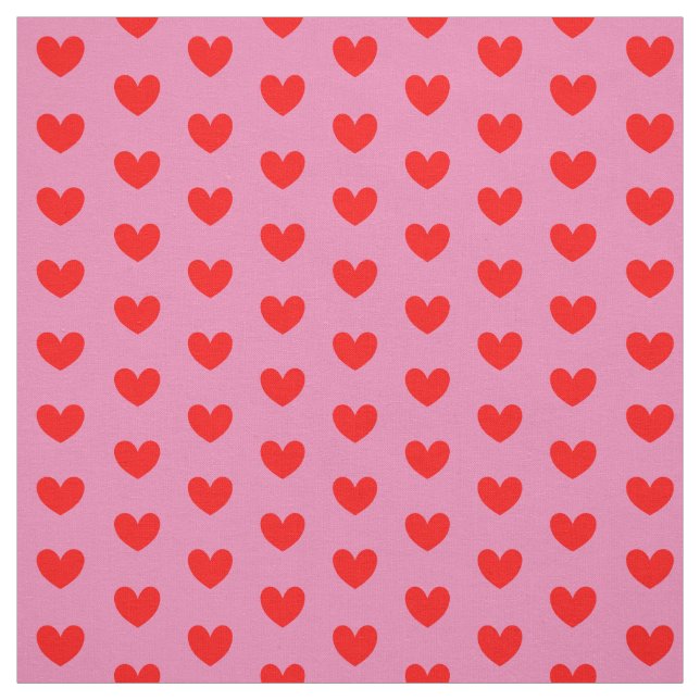 Tecido Corações De Amor Vermelho Em Cute Rosa (Modelo)
