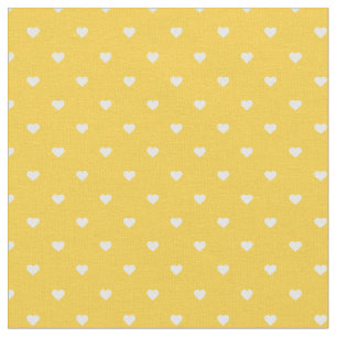 Tecido Corações de Bolinhas Amarelo