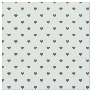 Tecido Corações de Bolinhas de Teal Escuro