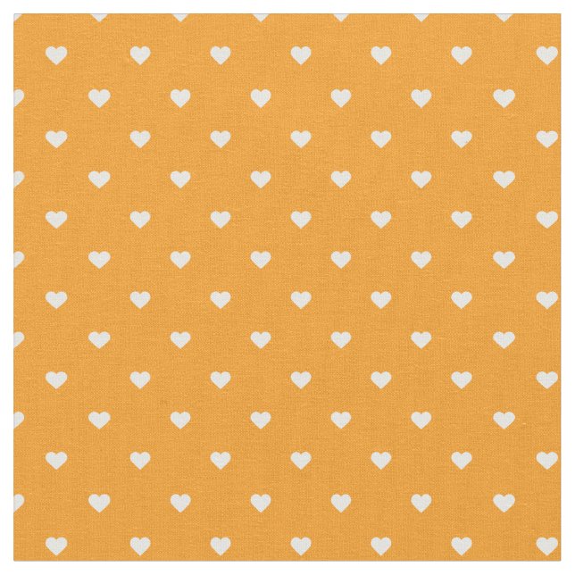 Tecido Corações de Bolinhas Laranja (Detalhe)
