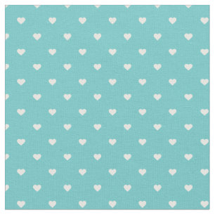 Tecido Corações de Bolinhas Turquesa