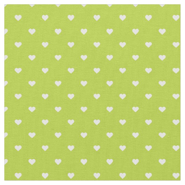 Tecido Corações de Bolinhas Verde da Apple (Detalhe)