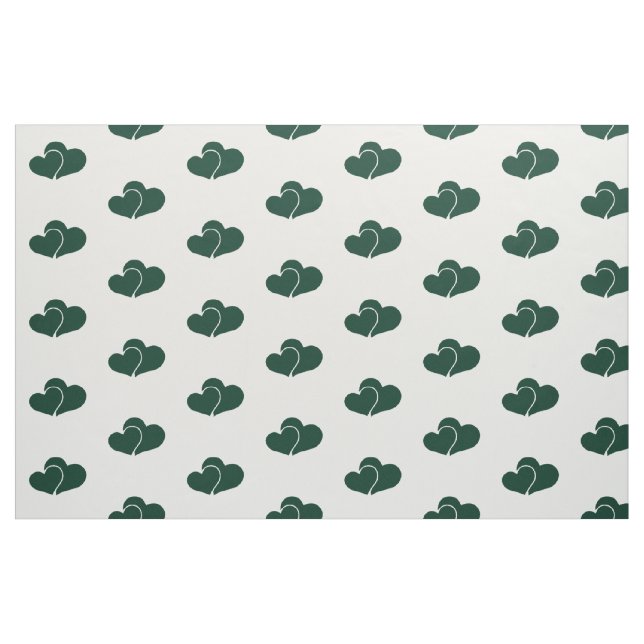Tecido Corações Duplos Verde Escuro (Jarda)