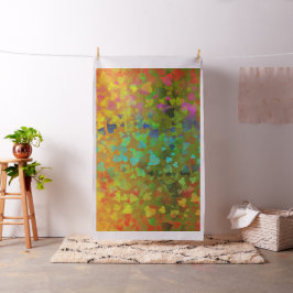 Tecido Corações em queda laranja