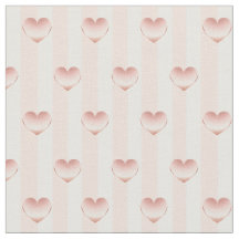 Corações Metálicos Dourados rosa e Padrão de Strip