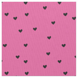 Tecido Corações Pretos Girly Rosa