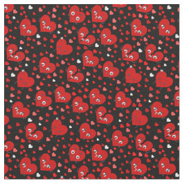 Tecido corações quebrados amam namorados vermelhos